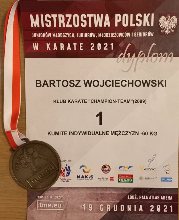 Dyplom i medal Bartosza Wojciechowskiego