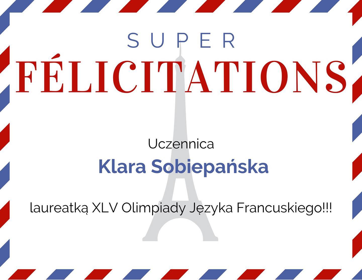 Klara Sobiepańska laureatką SUPER FELICITATIONS